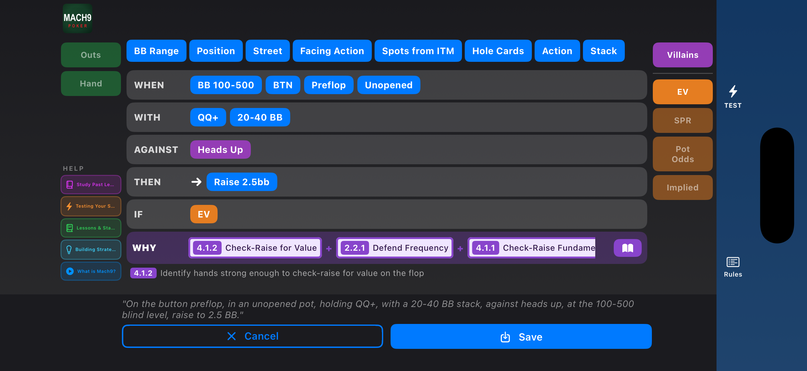 Mach9 Poker rule with standards